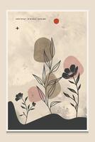 moderno, minimalista e elegante botânico abstrato adequado para impressão como uma pintura decoração de interiores social posts flyers book covers vetor