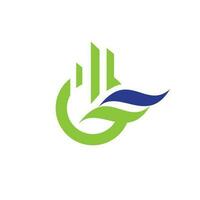 g logotipo carta Sediada verde fábrica Projeto vetor