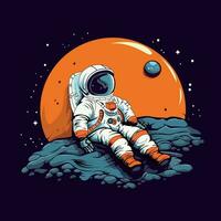 astronauta dentro a lua vetor ilustração