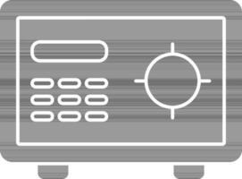 ilustração do seguro caixa ícone dentro cinzento e branco cor. vetor