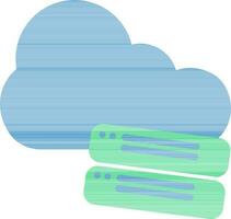 nuvem servidor ícone dentro verde e azul cor. vetor