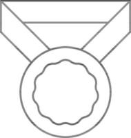 medalha ícone dentro Preto linha arte. vetor