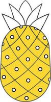 plano estilo abacaxi ícone dentro amarelo e branco cor. vetor
