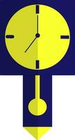 ilustração do uma azul e amarelo parede relógio. vetor