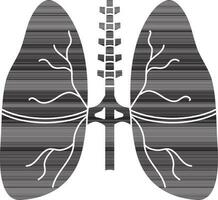 glifo estilo do pulmões ícone dentro corpo. vetor