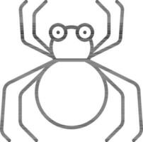 plano estilo desenho animado aranha ícone dentro Preto linha arte. vetor