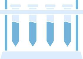 plano estilo teste tubo prateleira ícone dentro azul cor. vetor
