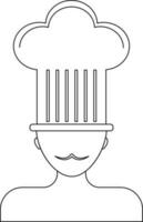 personagem do chefe de cozinha vestindo chapéu. vetor
