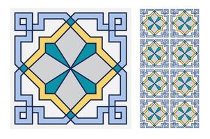 padrões de azulejos antigos design sem costura antigo vetor