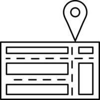 linha arte, plano ícone do mapa PIN ou localização placa. vetor