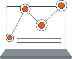 análise onda infográfico dentro computador portátil tela ícone. vetor