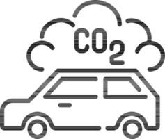 carro com carbono dióxido gás ícone dentro linha arte. vetor