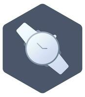 relógio de pulso ícone em azul hexagonal forma. vetor