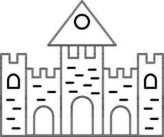 Preto linha arte ilustração do castelo ícone. vetor