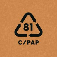 c papa 81 plástico reciclar símbolo ícone vetor