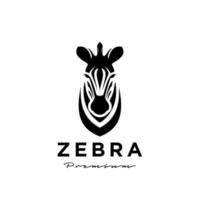 design de ícone de logotipo de vetor cabeça zebra premium