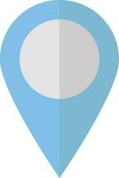 azul e cinzento mapa PIN ícone dentro plano estilo. vetor