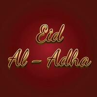 eid al adha 3d texto vetor