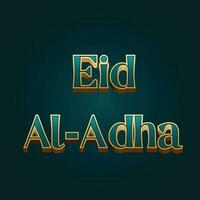 eid al adha 3d texto vetor