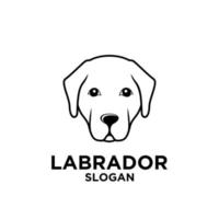 Projeto do ícone do logotipo da cabeça de cachorro labrador retriever vetor