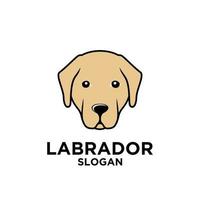 Projeto do ícone do logotipo da cabeça de cachorro labrador retriever vetor