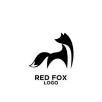 Resumo design de ilustração de logotipo de vetor de raposa negra premium