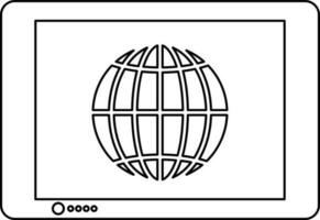 global dentro tábua ícone. vetor