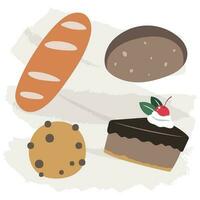conjunto vetor delicioso pão plano ilustração ícones para Projeto cardápio padaria