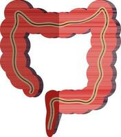cenário do ampla intestino ícone dentro metade sombra do corpo papel. vetor