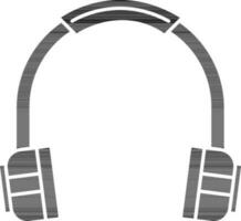 ilustração do fone de ouvido ícone dentro Preto e branco cor. vetor