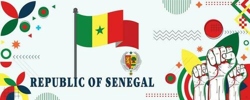 república do Senegal nacional dia bandeira Projeto vetor eps