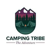 único aventura acampamento tribo crachá Projeto vetor ilustração