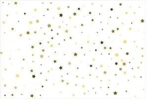 estrelas de ouro caindo aleatórias no fundo branco. padrão de brilho para banner, cartão de felicitações, cartão de natal e ano novo, convite, cartão postal, embalagens de papel vetor
