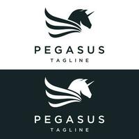 simples alado cavalo ou pegasus logotipo modelo Projeto com criativo ideia. vetor