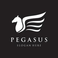 simples alado cavalo ou pegasus logotipo modelo Projeto com criativo ideia. vetor