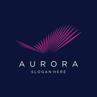 a norte luzes onda logotipo Projeto estava inspirado de a aurora boreal. vetor