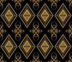 emblema étnico folk geométrico desatado padronizar dentro amarelo em Preto vetor