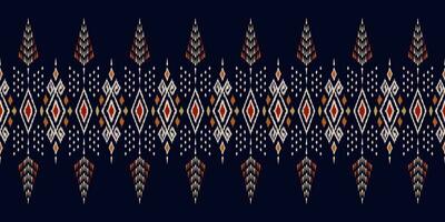 étnico abstrato ikat arte. desatado padronizar dentro tribal, folk bordado, e mexicano estilo. asteca geométrico arte enfeite imprimir. Projeto para tapete, papel de parede, roupas, invólucro, tecido, cobrir, têxtil. vetor