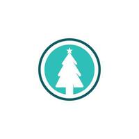 alegre Natal ícone árvore vetor ilustração e logotipo Projeto