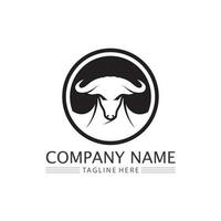 touro cabeça de búfalo vaca animal mascote logo design vector para esporte chifre búfalo animais mamíferos cabeça logo matador selvagem