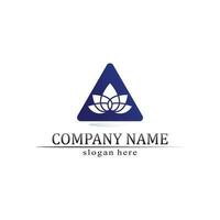 design de logotipo de pirâmide de triângulo e símbolo vetorial egípcio e empresa de logotipo vetor