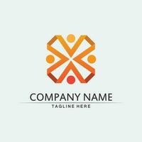 comunidade logo pessoas trabalham em equipe e negócios vetor logotipo e grupo de design família