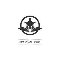 modelo de logotipo de capacete espartano vetor