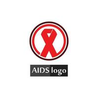 logotipo da fita de ajuda e design de vetor do Dia Mundial da AIDS