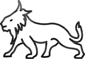 Preto linha arte ilustração do leão ícone. vetor