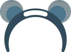 Urso orelhas arco de cabelo ícone dentro azul cor. vetor