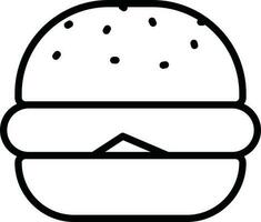 linha arte hamburguer ícone dentro plano estilo. vetor