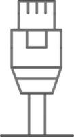 plano estilo USB cabo ícone dentro linha arte. vetor