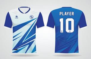 modelo de camisa esportiva azul para uniformes de time e design de camisetas de futebol vetor