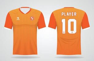 modelo de camisa esporte laranja para uniformes de time e design de camisetas de futebol vetor